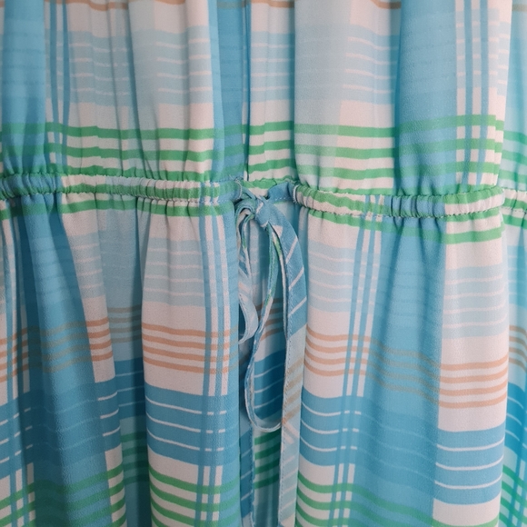 Time and Tru Women's Flutter Sleeve Tiered Dress. Sz,Small Color Blue - Picture 11 of 11